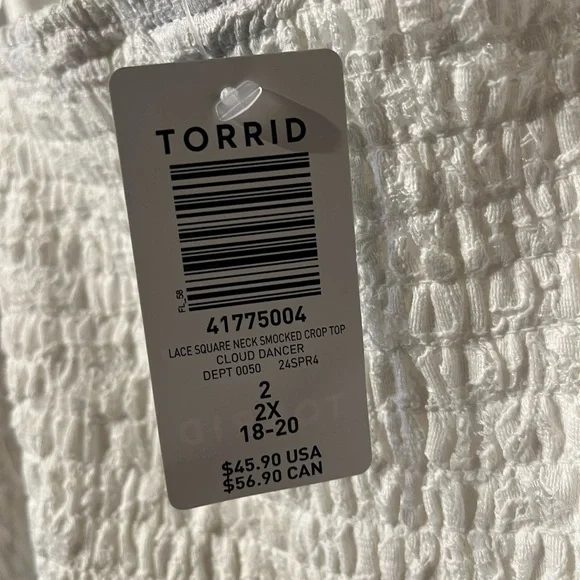 Torrid White Smocked Ruffled Camisole Top - Picture 3 of 4